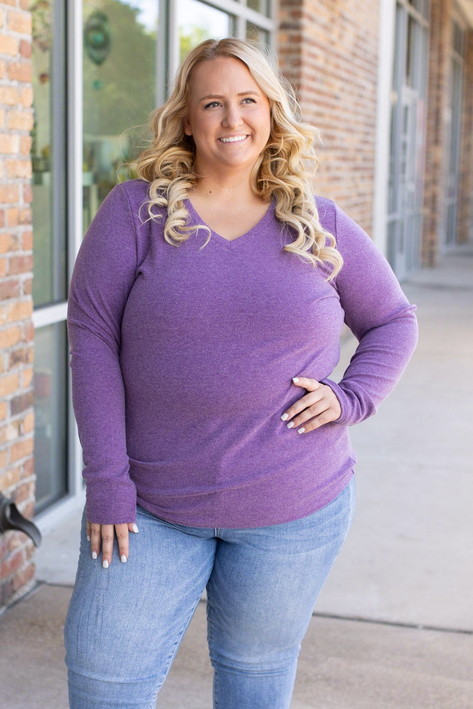 Leah Long Sleeve Top - Purple | Women's Top